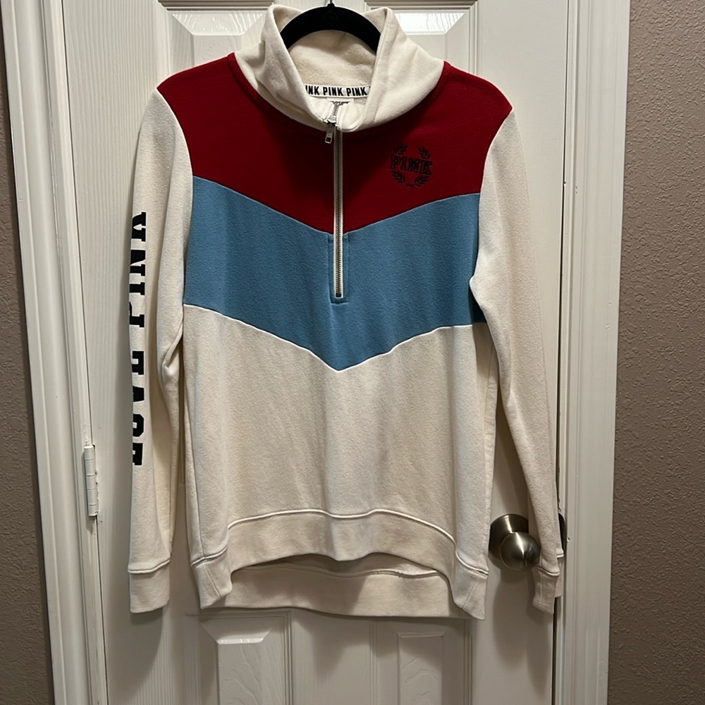 PINK Victoria’s Secret Long Sleeve Colorblock Pullover Size XS
